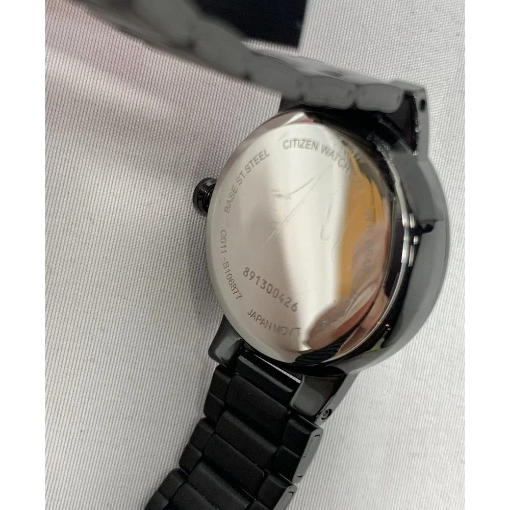 Citizen Quartz Watch Womens G011-S106877‎ Black Metal Bracelet Japan NEW BATTERY